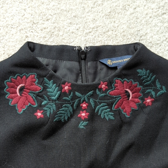 Brooks Brothers Black Dress with Red Embroidery - Picture 2 of 2